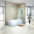 NNEDSZ 90cm Frameless Glass Bath Screen with Stainless Steel Brackets - Gunmetal-0