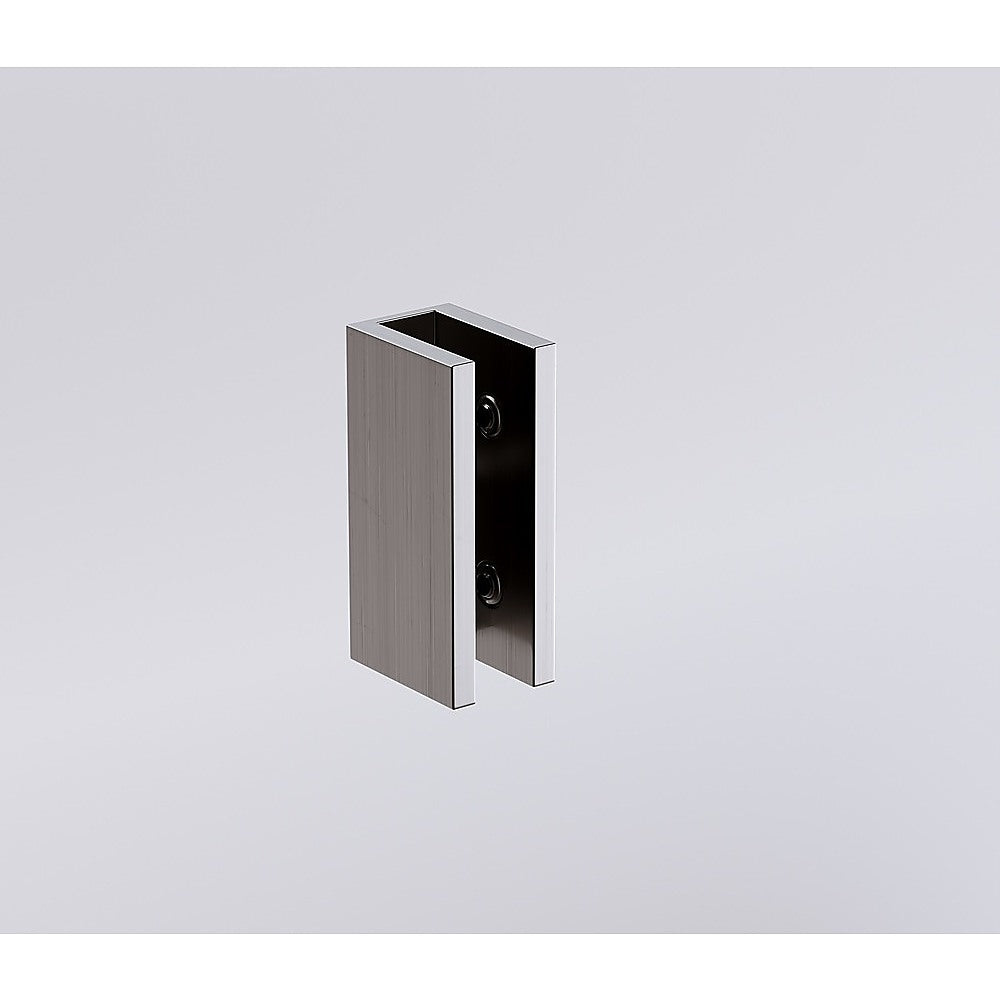 NNEDSZ 90cm Frameless Glass Bath Screen with Stainless Steel Brackets - Gunmetal-3