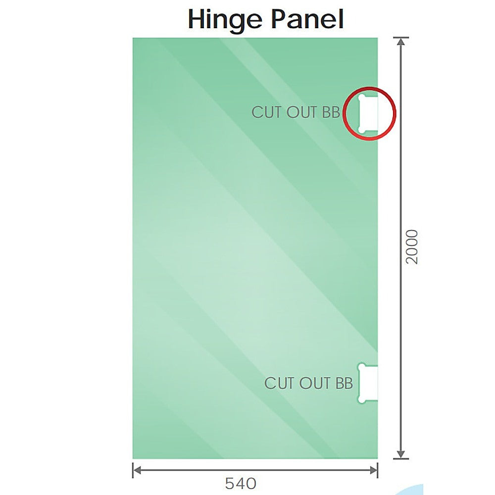 NNEDSZ 90cm Wall to Wall Frameless Shower Screen with Chrome Brackets and SS Hinges, Square Double Pull Handle-2