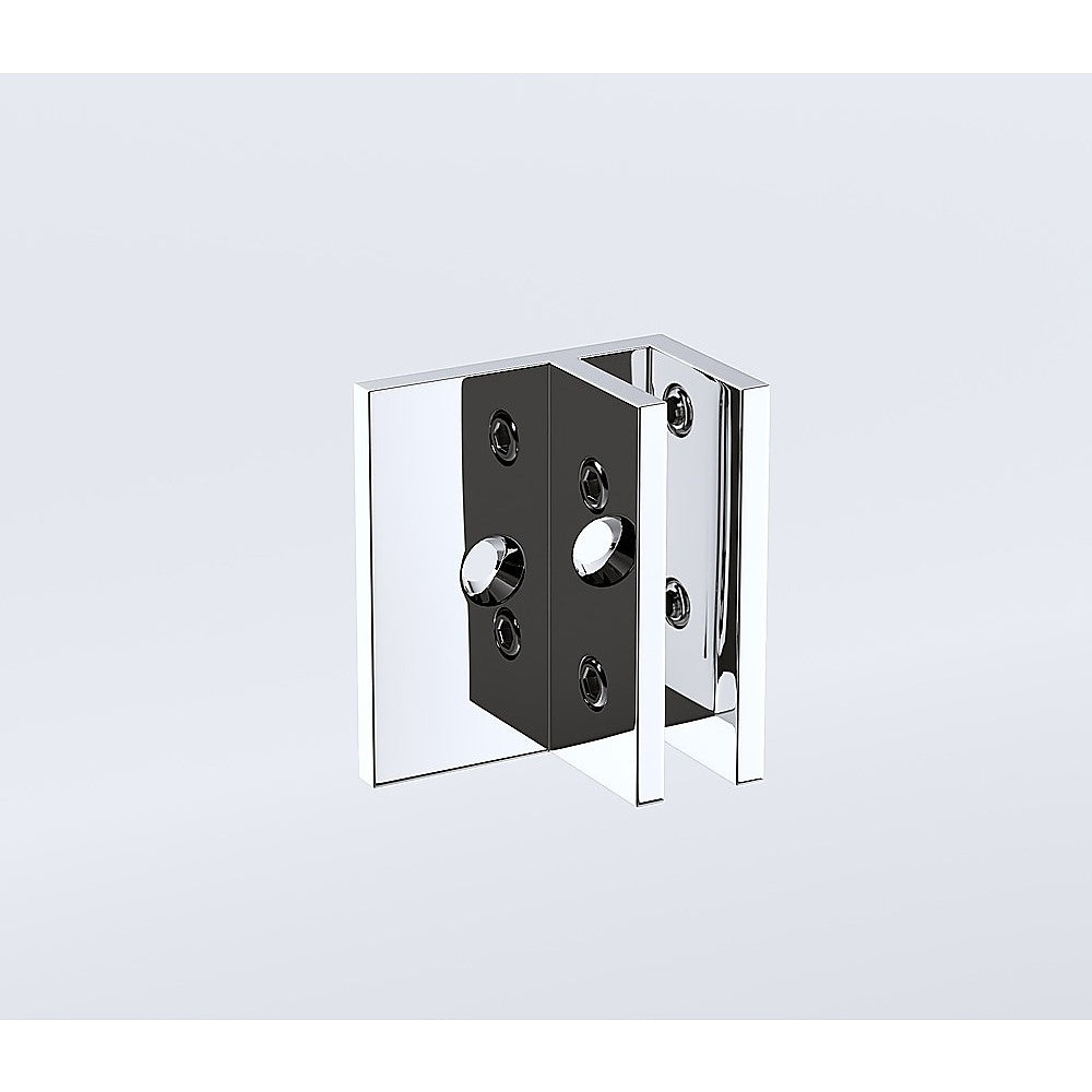 NNEDSZ 90cm Wall to Wall Frameless Shower Screen with Chrome Brackets and SS Hinges, Square Double Pull Handle-4