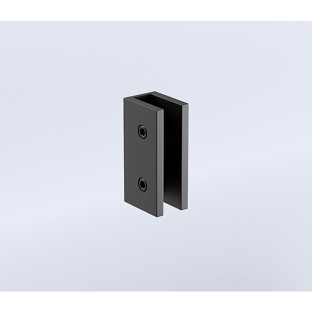 NNEDSZ 90cm Wall to Wall Frameless Shower Screen with Black Brackets and SS Hinges, Square Double Pull Handle-4