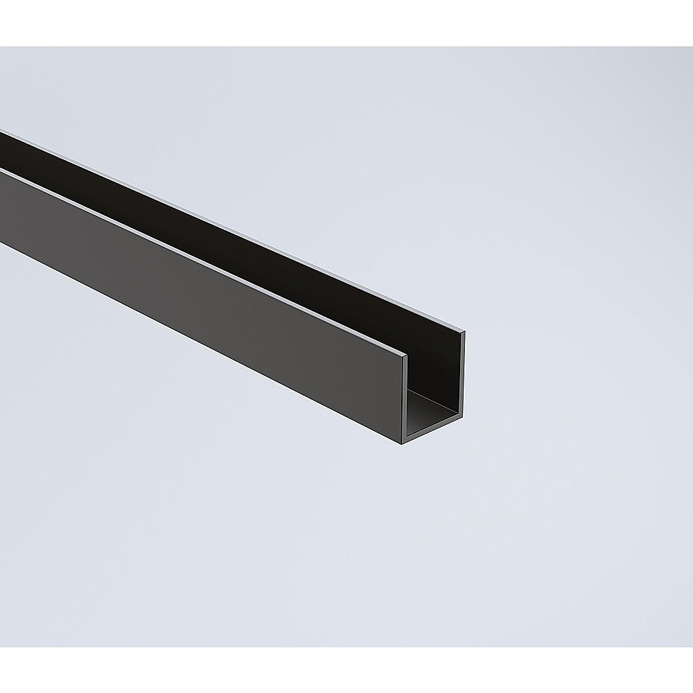 NNEDSZ 90cm Wall to Wall Frameless Shower Screen with Black Channel and SS Hinges , Square Double Pull Handle-3