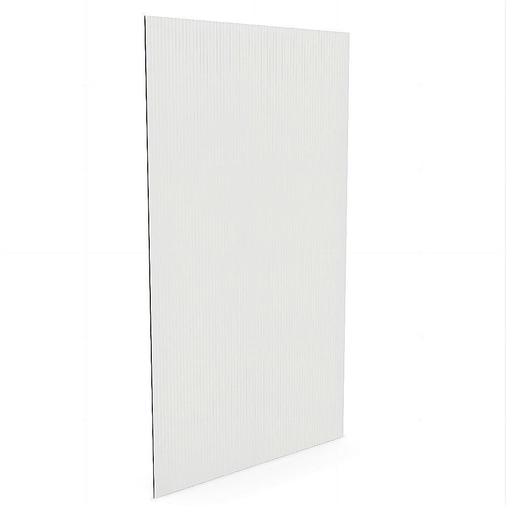 NNEDSZ 90cm Reeded Single Shower Glass Screen with White Wall & Floor Channel-3
