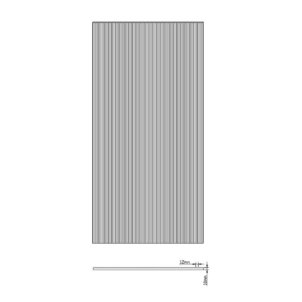 NNEDSZ 90cm Reeded Single Shower Glass Screen with White Wall & Floor Channel-4