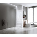 NNEDSZ 90x210cm Glass Shower Screen with Chrome Wall U-Brackets-0