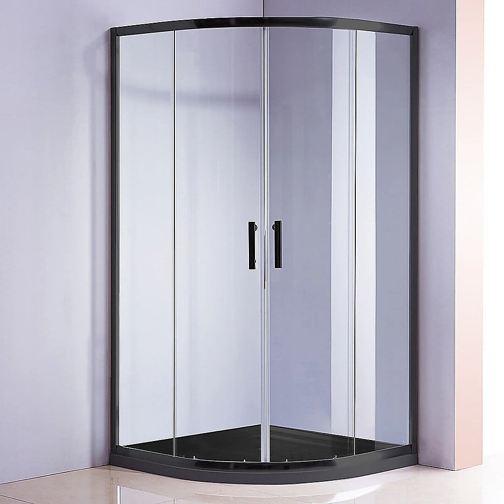 NNEDSZ 90x90cm Rounded Curved Shower Base in Black-2