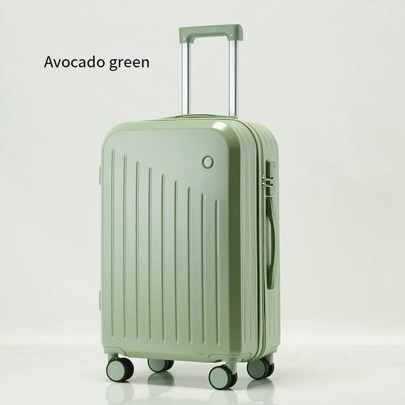 NNEDSZ Smart Carry-On Luggage with Cup Holder & USB Charging Port - Avocado green Color Spinner Suitcase for Travel Convenience  20 inch-0