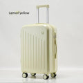 NNEDSZ Smart Carry-On Luggage with Cup Holder & USB Charging Port - Yellow Color Spinner Suitcase for Travel Convenience  24 inch-0