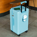NNEDSZ Smart Hard-Shell Luggage with USB Charging Port & Cup Holder - 20"Spinner Suitcase in Blue-0