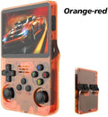 NNEDSZ Orange-red Retro Portable Gaming Console with 128GB, 2 Memory Card - 3D Games, HD Display, and Dual Joysticks-0