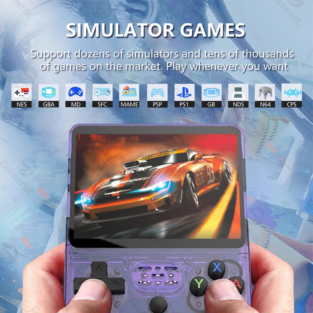 NNEDSZ Orange-red Retro Portable Gaming Console with 128GB, 2 Memory Card - 3D Games, HD Display, and Dual Joysticks-1