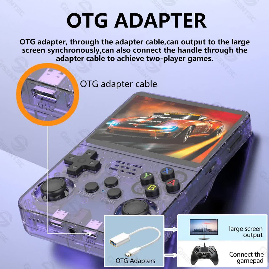 NNEDSZ Orange-red Retro Portable Gaming Console with 128GB, 2 Memory Card - 3D Games, HD Display, and Dual Joysticks-2