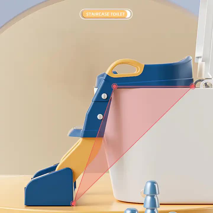 NNEDSZ Pink Children's Toilet Trainer Seat - Foldable Potty Ladder with Color Box, Easy-to-Use Toilet Seat for Kids-4