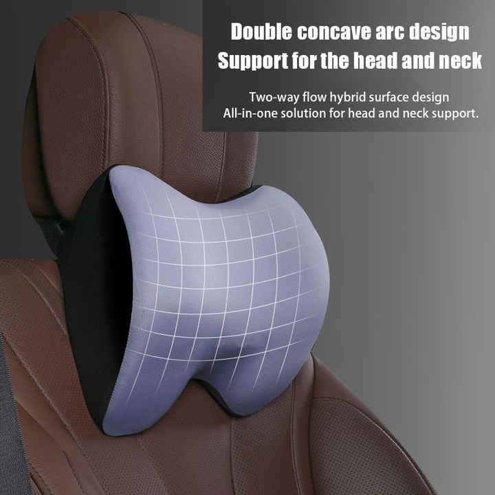 NNEDSZ Coffee Memory Foam Car Seat Neck and Lumbar Support Set - Ergonomic Cushion for Office, Home, and Driving-2