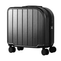 NNEDSZ Black Compact 18-Inch Carry-On Suitcase | Lightweight ABS Hardside Spinner Luggage-0