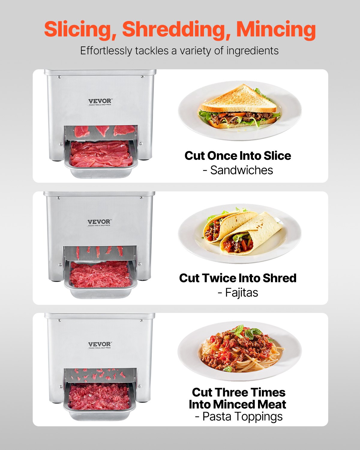 VEVOR Electric Meat Cutter Machine 550W Commercial Meat Slicer Cutting Machine-1