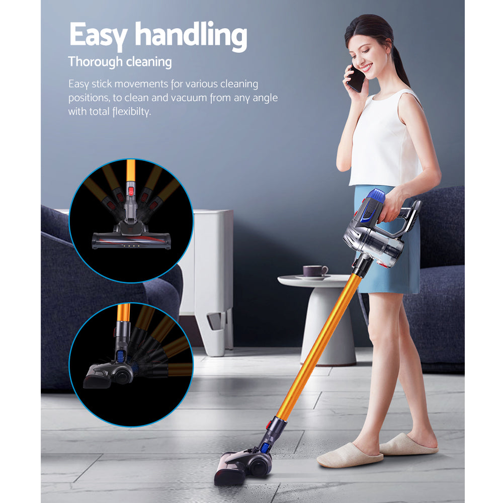 NNEDSZ Devanti Stick Vacuum Cleaner Bagless Cordless 150W Gold-2