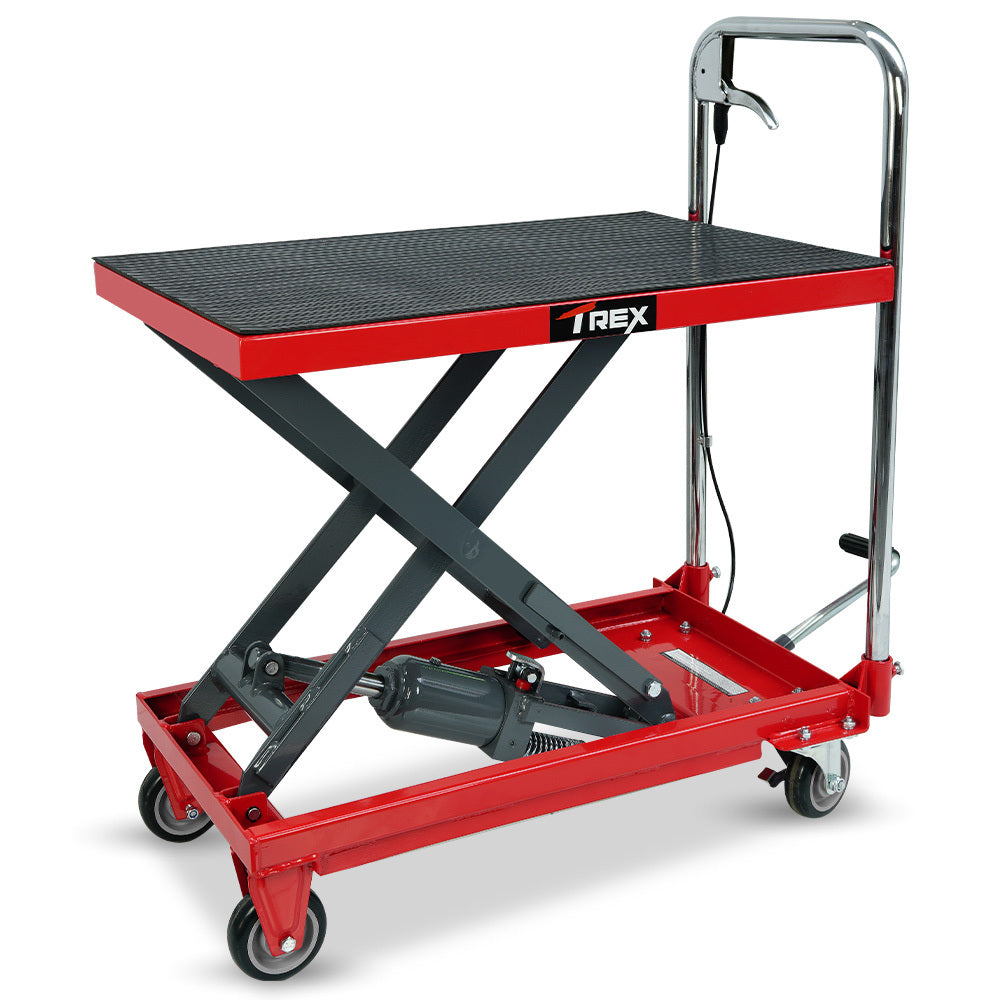 NNEMB 230KG Hydraulic Scissor Lift Platform Trolley, Non-Skid Rubber Platform Pad, for Material Handling-0