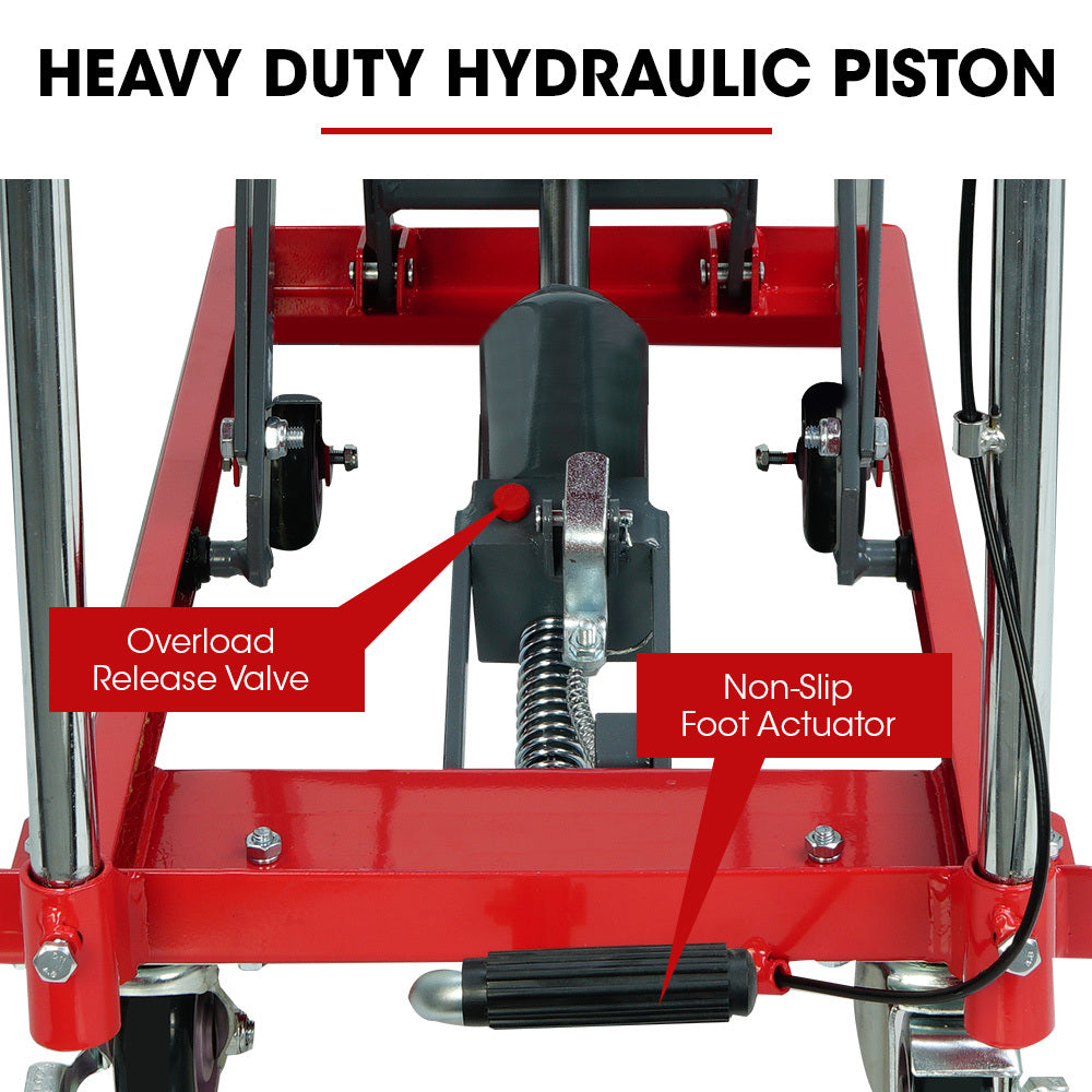 NNEMB 230KG Hydraulic Scissor Lift Platform Trolley, Non-Skid Rubber Platform Pad, for Material Handling-2