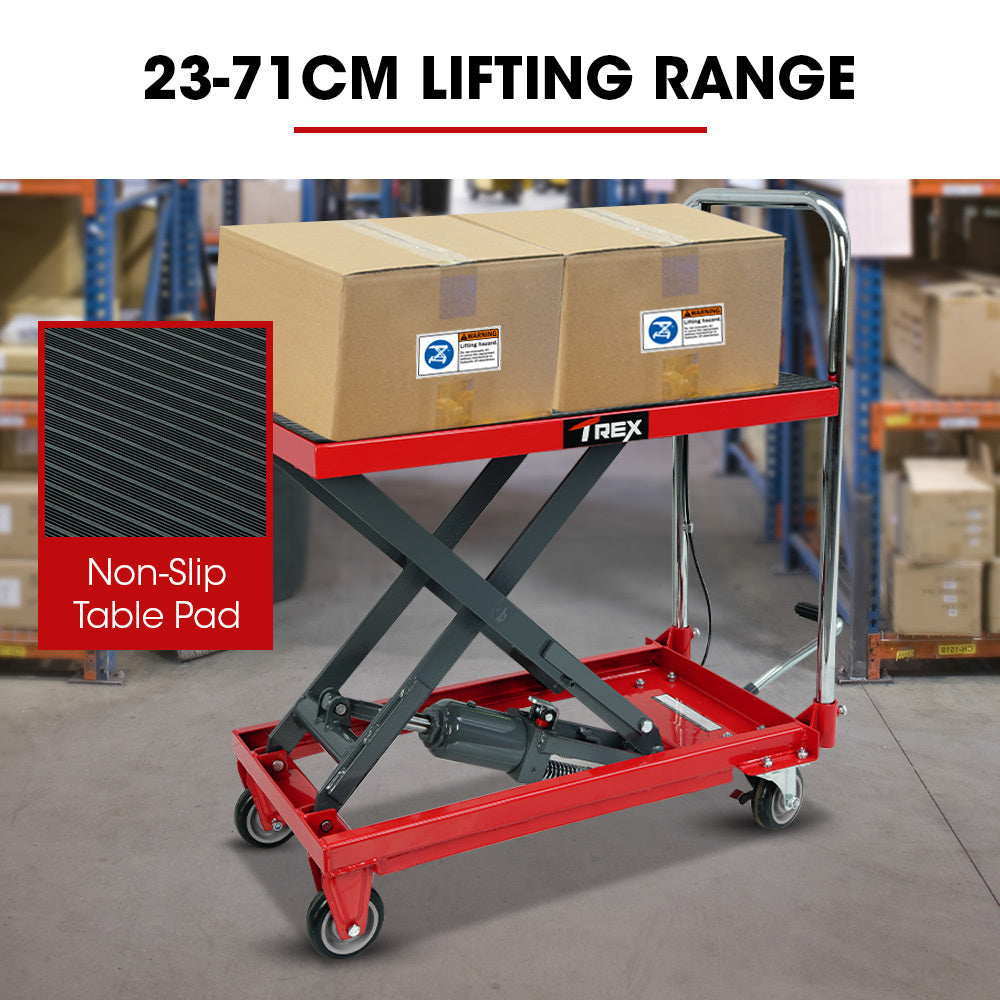 NNEMB 230KG Hydraulic Scissor Lift Platform Trolley, Non-Skid Rubber Platform Pad, for Material Handling-1