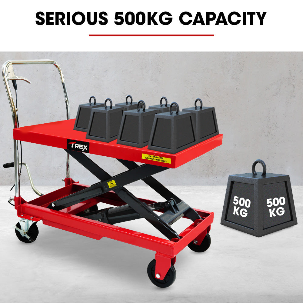 NNEMB 500KG Hydraulic Scissor Lift Platform Trolley, Heavy-Duty, for Material Handling-3