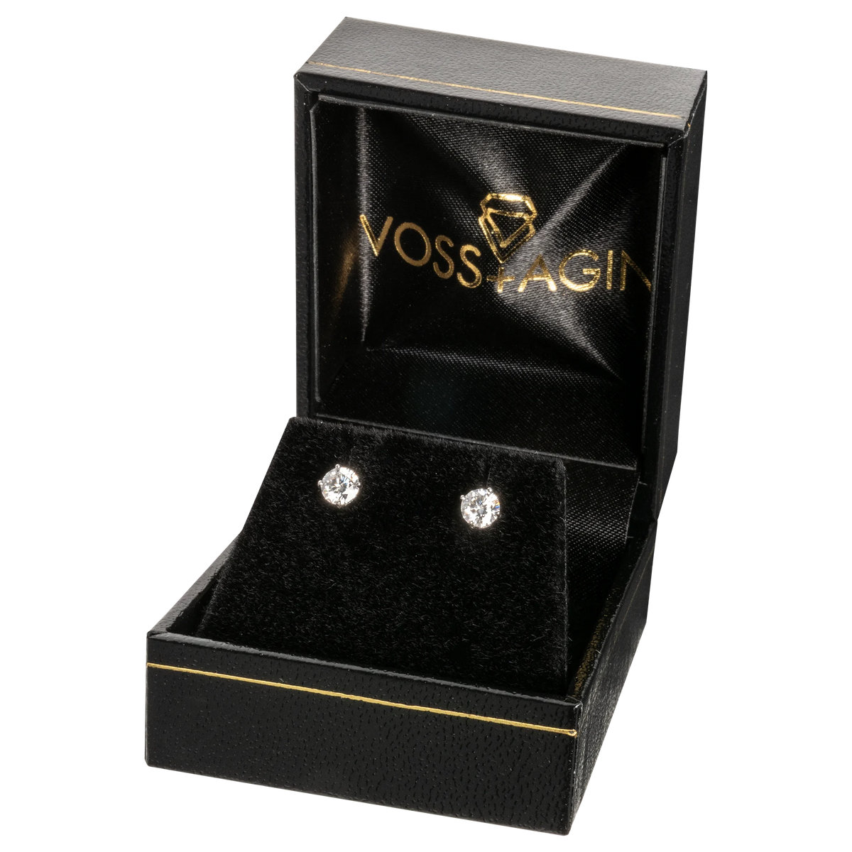 1 CTW AGI Certified Lab Grown Diamond Halo Stud Earrings in 14K White Gold (F-G/VS)-3