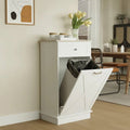 Trash Can Cabinet in White Wood Finish - Accommodates 10-Gallon Trash Bin-0