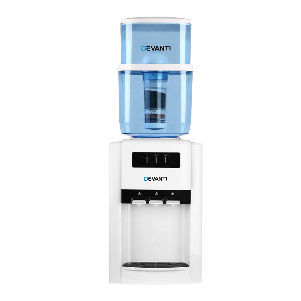 NNEDSZ 22L Bench Top Water Cooler Dispenser Filter Purifier Hot Cold Room Temperature Three Taps-0