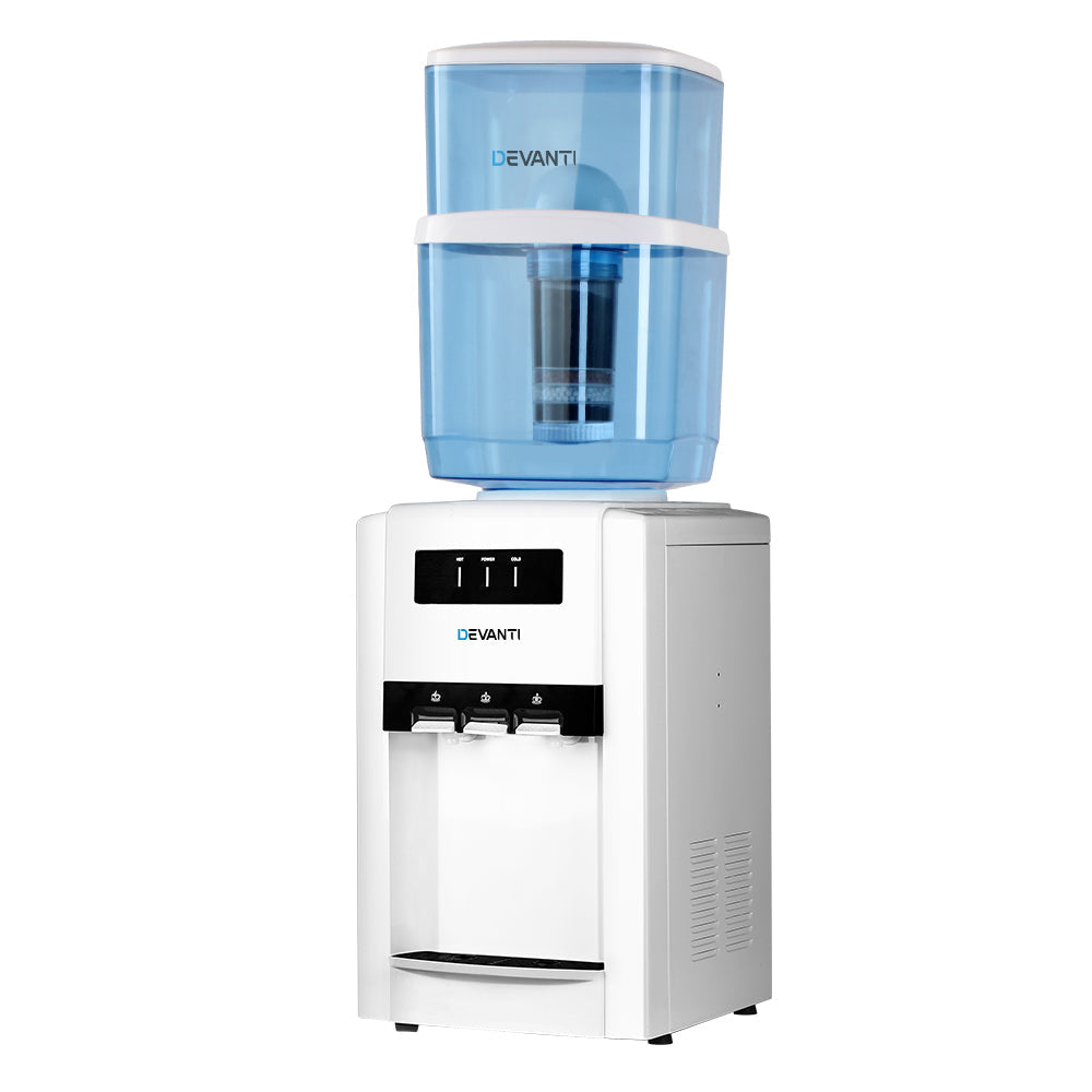 NNEDSZ 22L Bench Top Water Cooler Dispenser Filter Purifier Hot Cold Room Temperature Three Taps-2