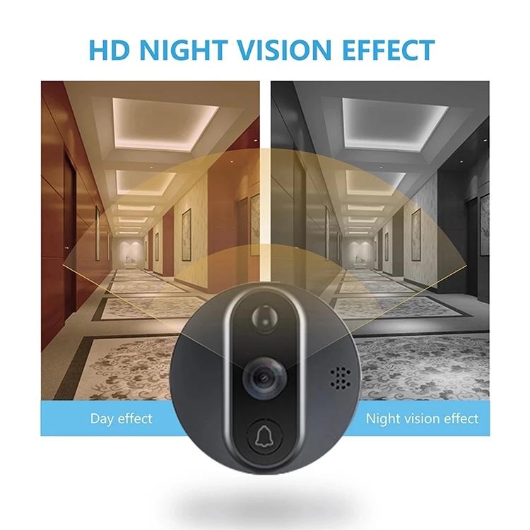 NNEIDS Smart Wifi Video Doorbell - 4.3 Inch Visual Peephole - Black-4