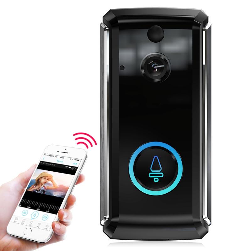 NNEIDS Smart Wifi Video Doorbell With Night Vision & Motion Detection - 2-Way Intercom - 32Gb Sd Card - Black-0