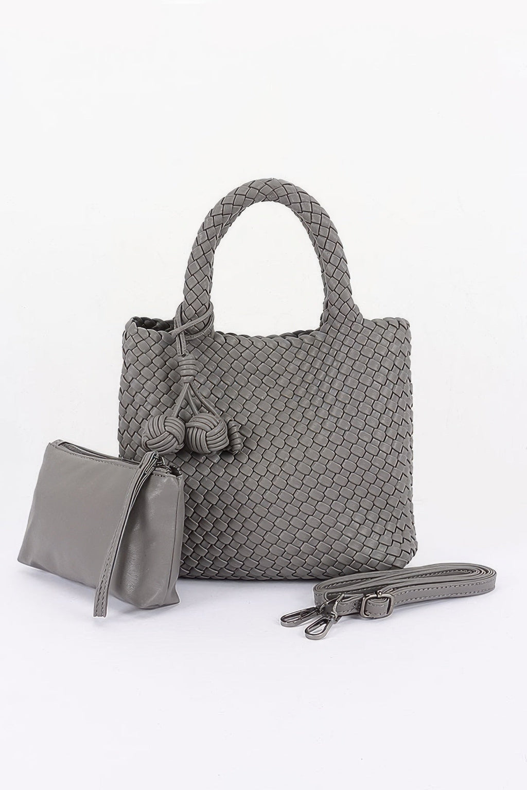 Women's Tote Bag Braided Vegan Leather BYMANYC ® New York CONTEMPORARY WOVEN SHOPPER PURSE - New Collection-3
