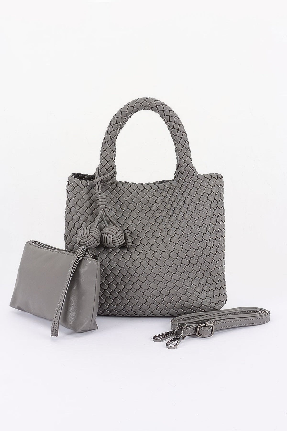 Women's Tote Bag Braided Vegan Leather BYMANYC ® New York CONTEMPORARY WOVEN SHOPPER PURSE - New Collection-3