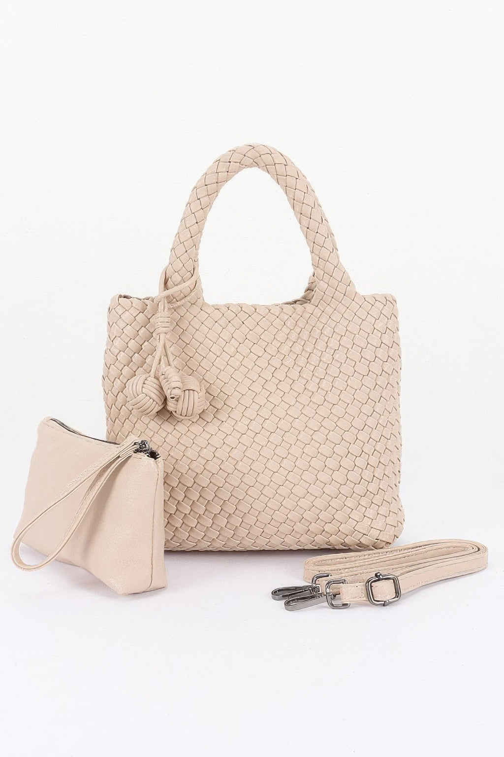 Women's Tote Bag Braided Vegan Leather BYMANYC ® New York CONTEMPORARY WOVEN SHOPPER PURSE - New Collection-5