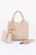 Women's Tote Bag Braided Vegan Leather BYMANYC ® New York CONTEMPORARY WOVEN SHOPPER PURSE - New Collection-5