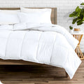 King/Cal King size Super Soft Microfiber Down Alternative Comforter Set White-0