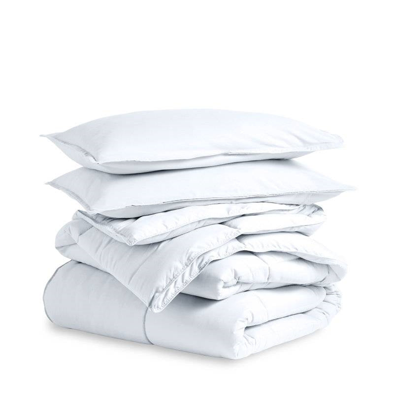 King/Cal King size Super Soft Microfiber Down Alternative Comforter Set White-1