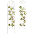 2 Pack - 7-ft Galvanized Steel Garden Trellis in White Metal Outdoor Finish-0