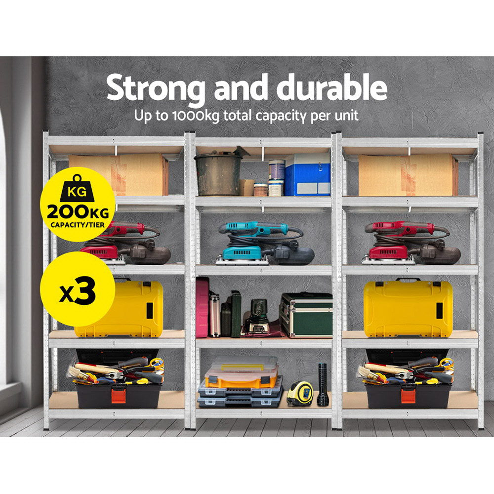 NNEDSZ 3x0.9M Shelving Racking Storage Garage Steel Metal Shelves Rack-2
