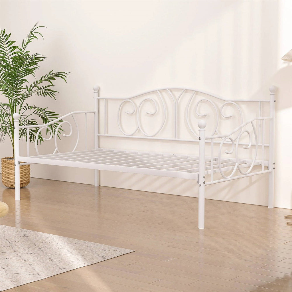 Twin size Victorian White Metal Daybed Frame - 350 lbs. Weight Capacity-3