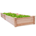 Solid Wood 8 ft x 2 ft Raised Garden Bed Planter-0