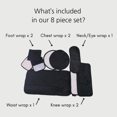 8 Piece Organic Cotton Castor Oil Wraps Pack