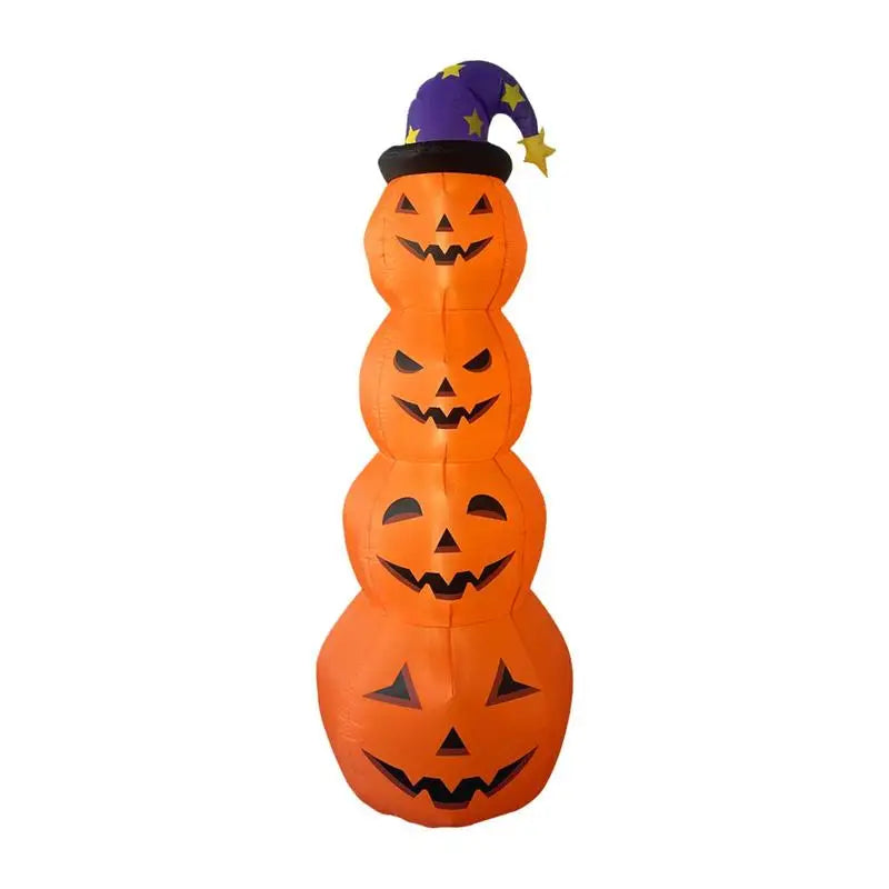 NNEOBA Halloween Inflatable LED Wizard Pumpkin Yard Decoration-0