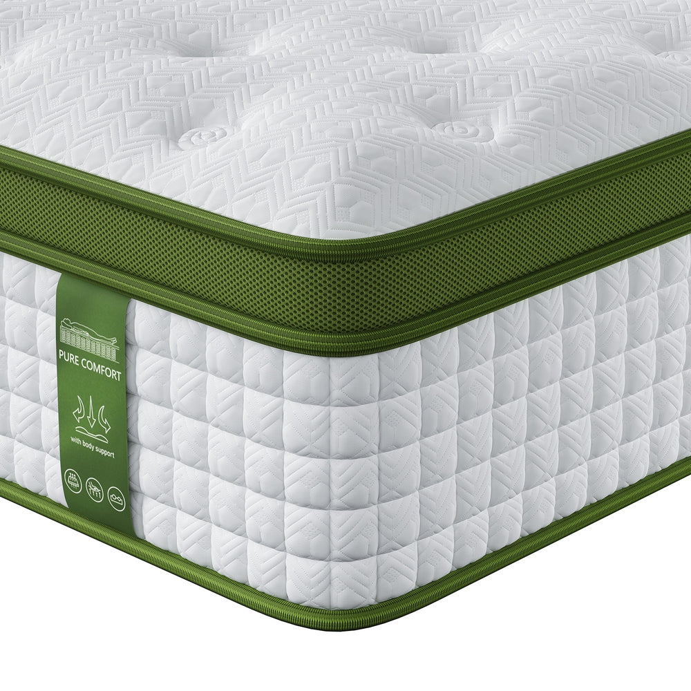 BedStory 34cm Queen Latex Hybrid Mattress Medium Firm - 5 Zone Pocket Spring Bed for Pressure Relief Motion Isolation-1