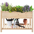 Solid Wood 2-Tier Raised Garden Bed Planter Box 4-ft x 2-ft x 32-inch High-0