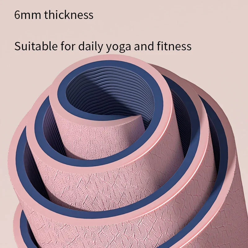 Double-Sided Non-Slip TPE Yoga Mat with Strap-1