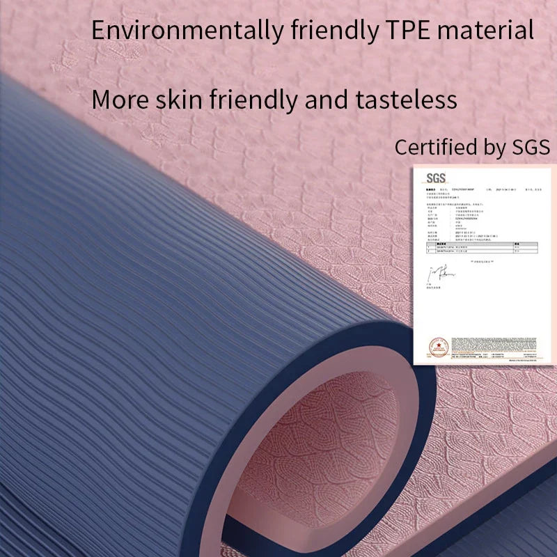 Double-Sided Non-Slip TPE Yoga Mat with Strap-4