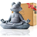 Zen Garden Meditating Yoga Frog Statue-0
