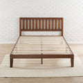 Queen size Mission Style Solid Wood Platform Bed Frame with Headboard in Espresso Finish-0