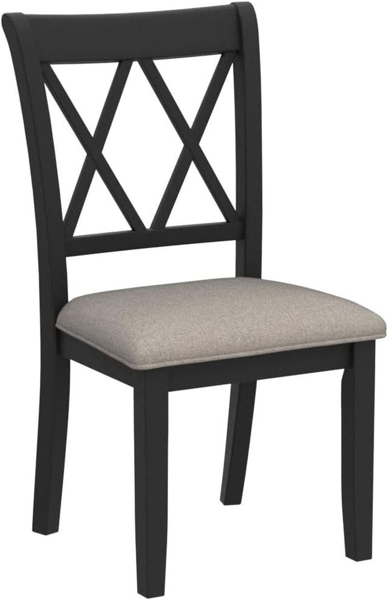 Windvale Black Cross Back Fabric Upholstered Dining Chair Set Of 2-4